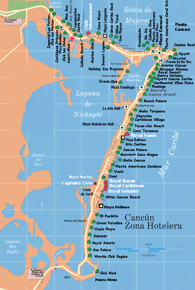 hotel zone map cancun. Great Map of Cancun Beach